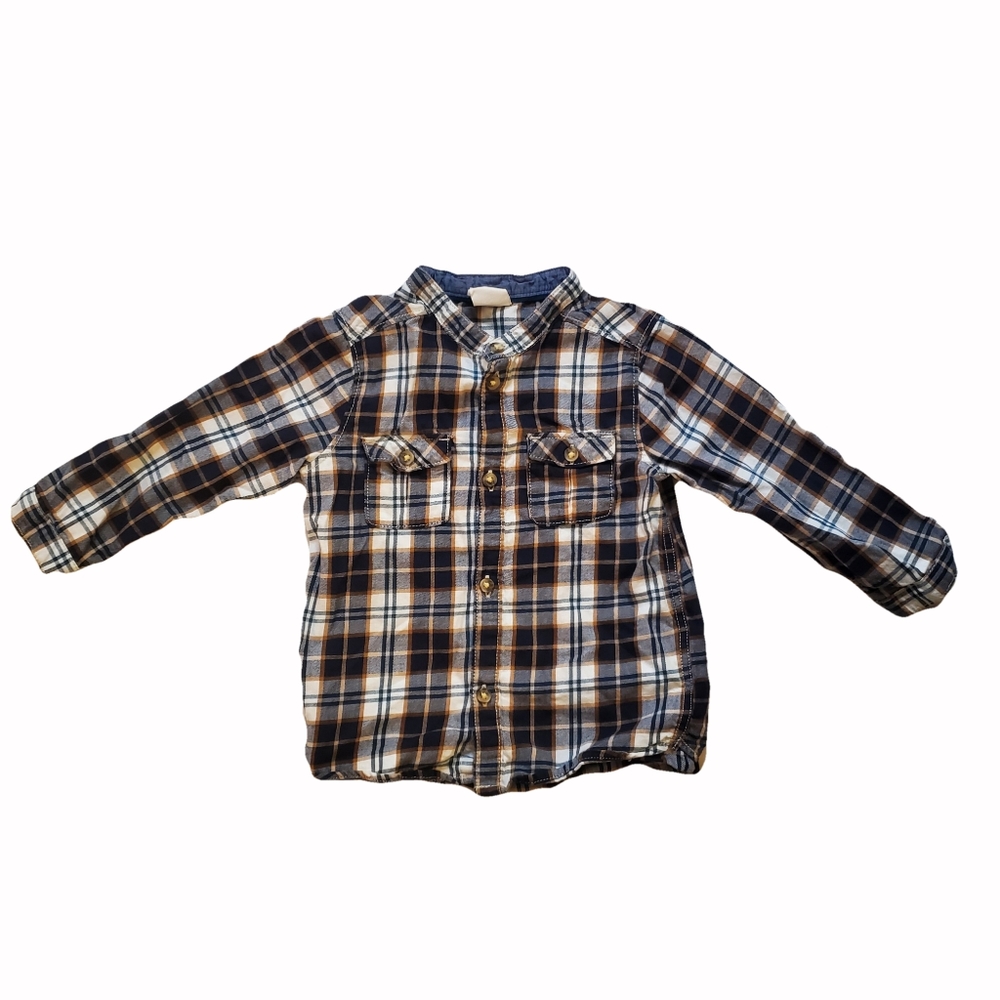 H&M Button Up / 9-12 Months / Plaid Pattern